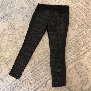 Joes Skinny Ankle Plaid Coated Paneled Ponte Jeans